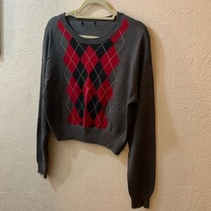 Gray argyle sweater, likely size small